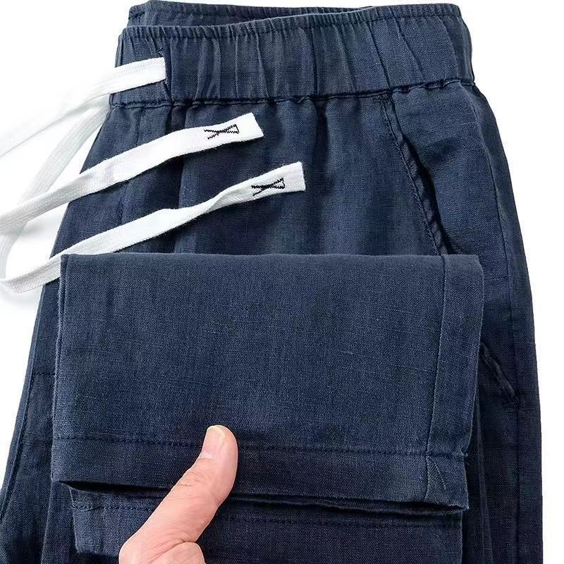 Pure Linen Breathable Elastic Pants