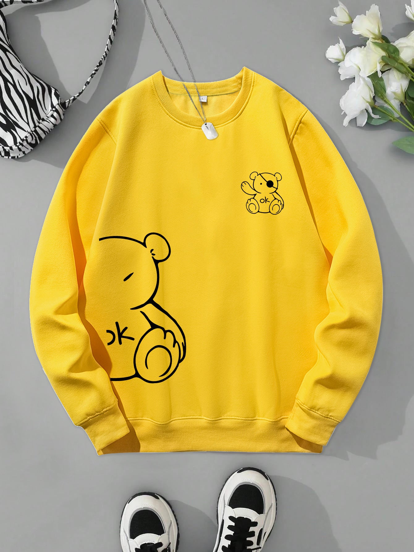 Nice Kawaii OK Teddy Bear Sweatshirts