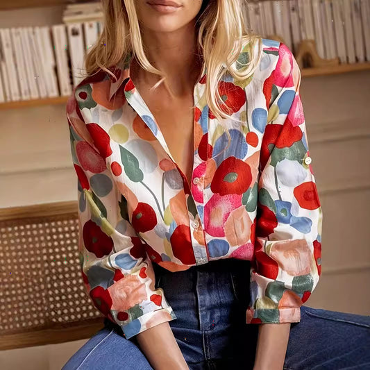 Long Sleeve Shirt Floral Top Gorgeous