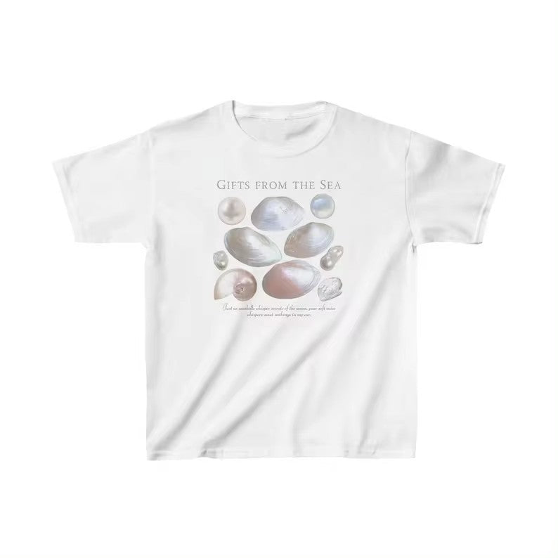 Colorful Pearl Neck T-shirt