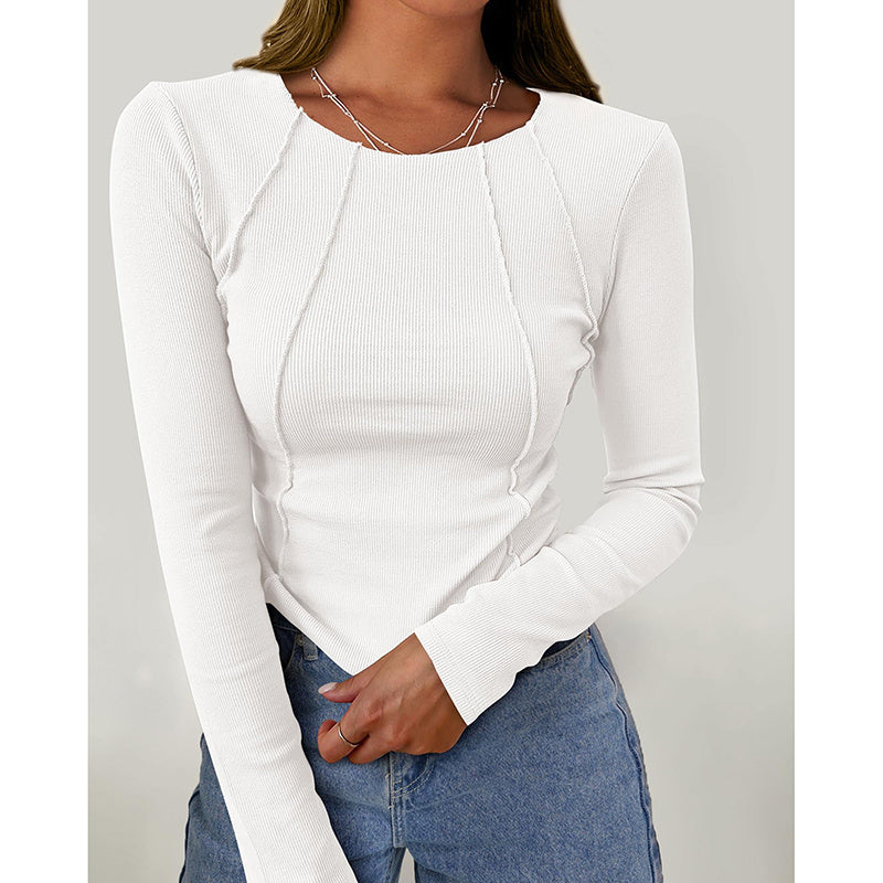 T-Shirts Crewneck Slim Fit Tops Fall Fashion