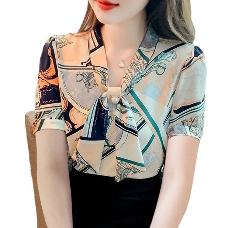 Three-quarter Sleeve Chiffon Shirt