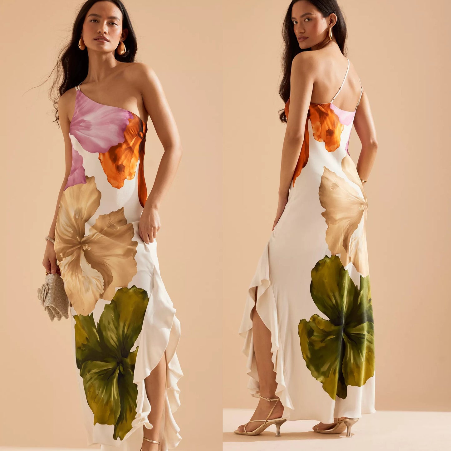 Oblique Shoulder Female Dress