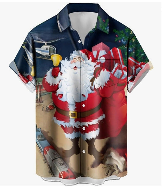 Lapel Hawaiian Shirt Short Sleeve