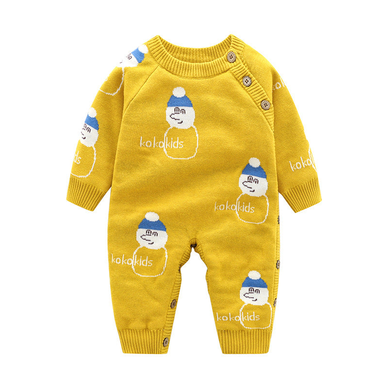Newborn Baby Clothes Crawling Thickening Out