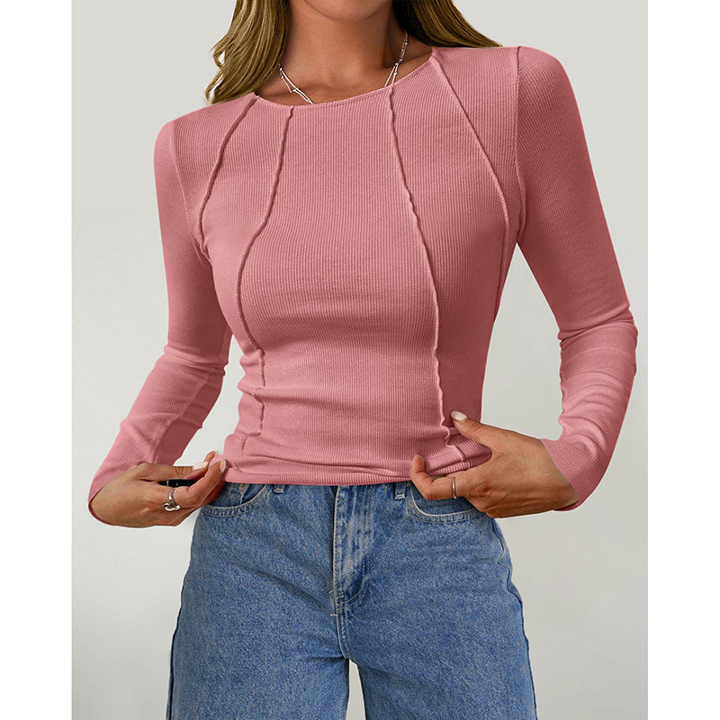 T-Shirts Crewneck Slim Fit Tops Fall Fashion