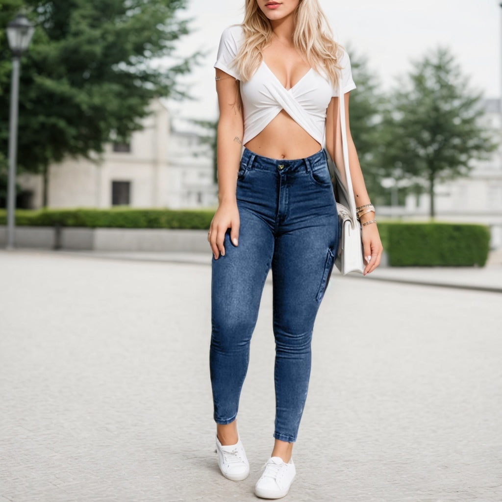 High-stretch Skinny Pencil Pants, Urban Style Jeans
