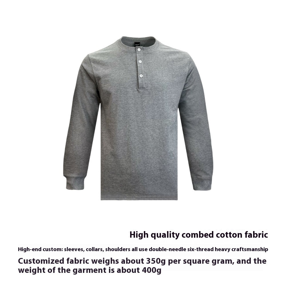 Henley Shirt Slim Cotton T-shirt