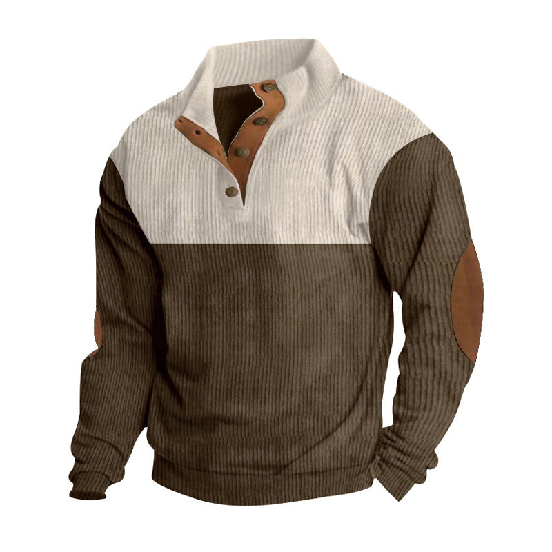 Men's Button Half-open Stand Coat Fashion Sweater