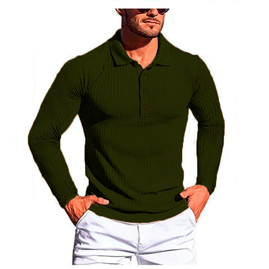 High Elastic Slim Knit Bottoming Men T-Shirt