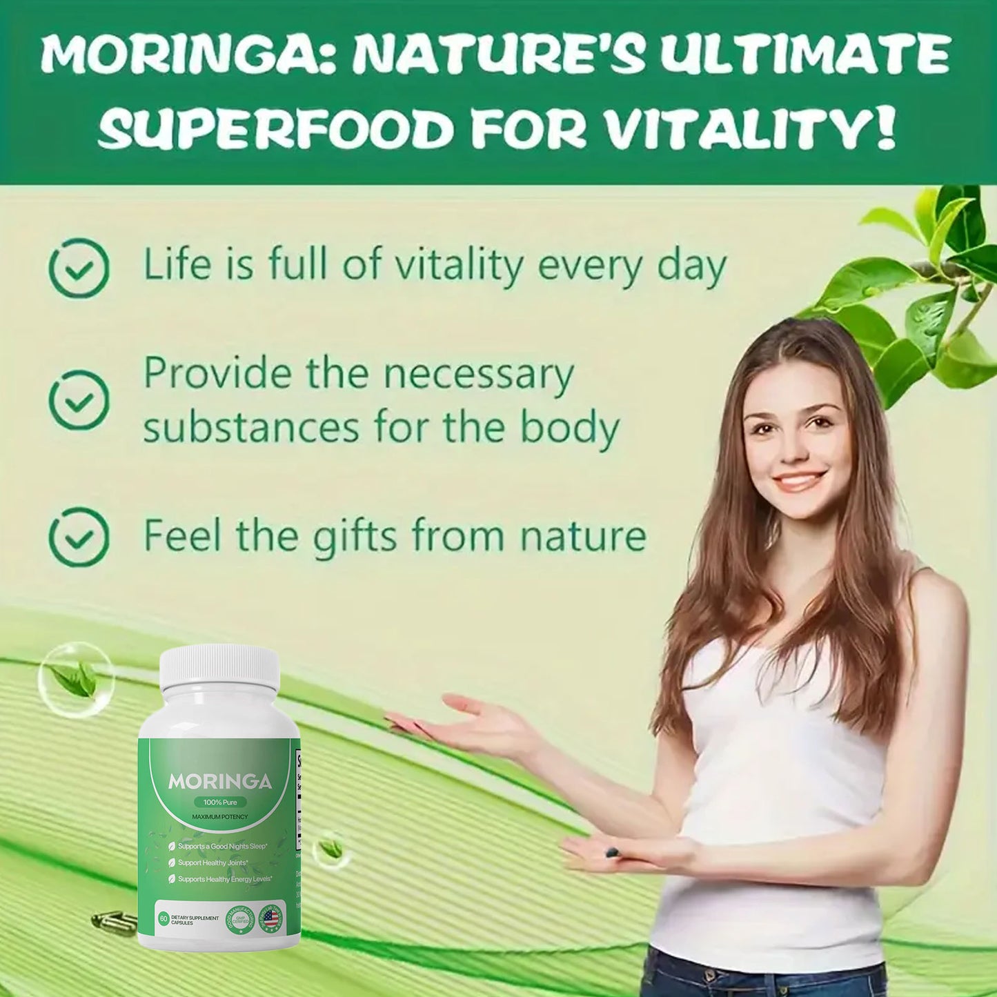 Moringa Leaf Energy, Metabolism & Immune help