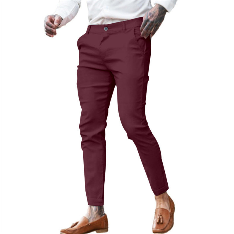 Men's Twill Cotton Stretch Fashion Slim Pencil Pants