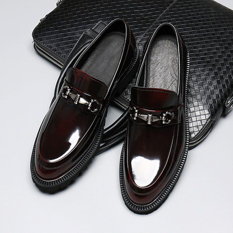 Japanese Leather Shoes Horse Street Buckle Gommino