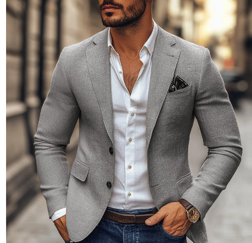 Men's Striped Blazer Casual Slim Fit