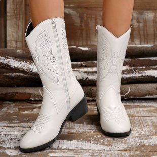 Women's Mid-calf Length Chunky Heel Martin Boots