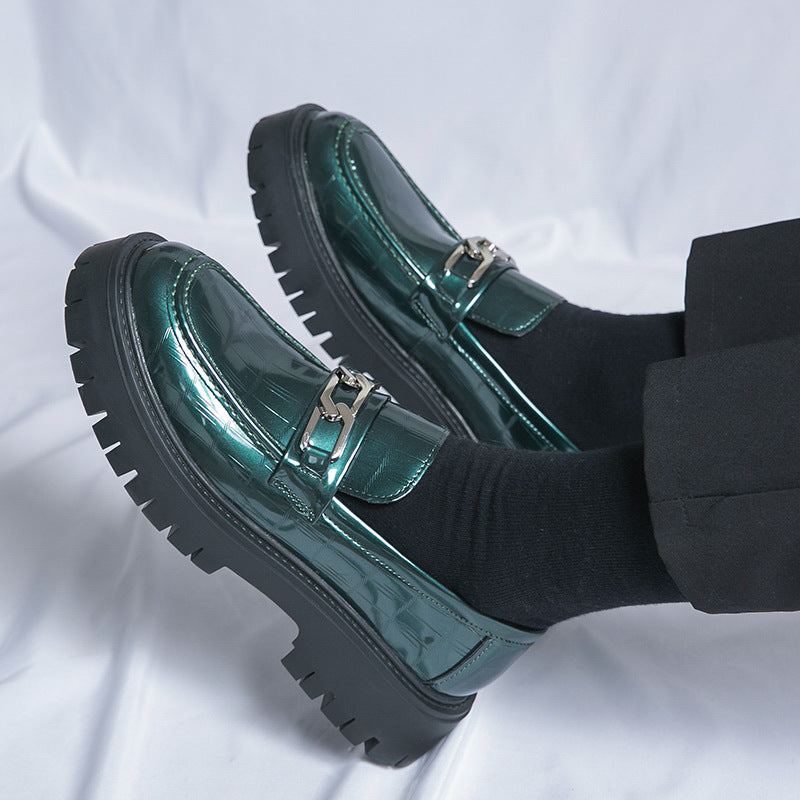 British Style Platform Big Head Workwear Leather Shoes