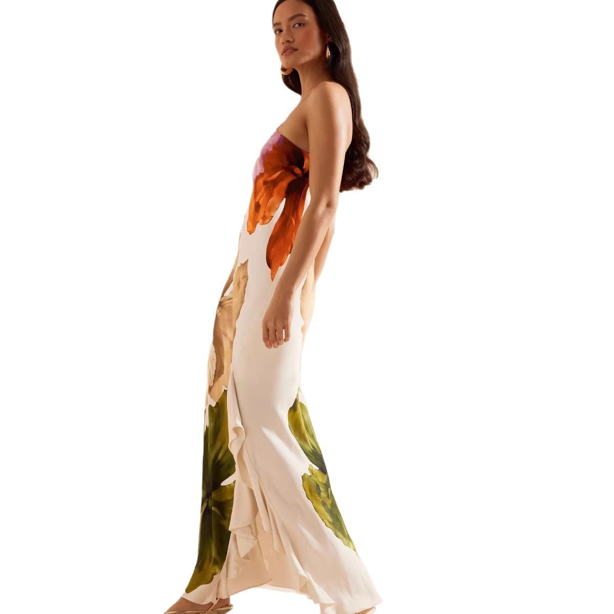 Oblique Shoulder Female Dress