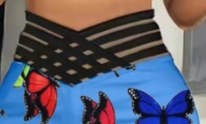 Ladies' Butterfly Pants High Waisted Hollow Out