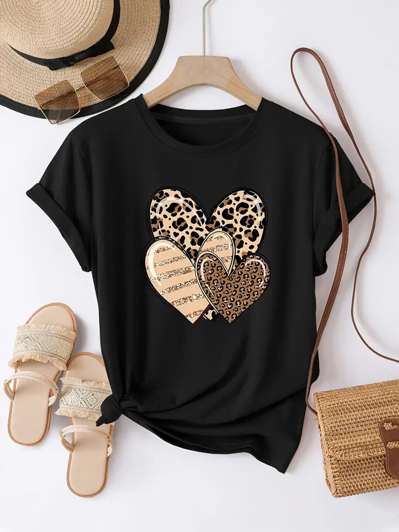 Valentine's Day Love Round Neck Women's T-shirt
