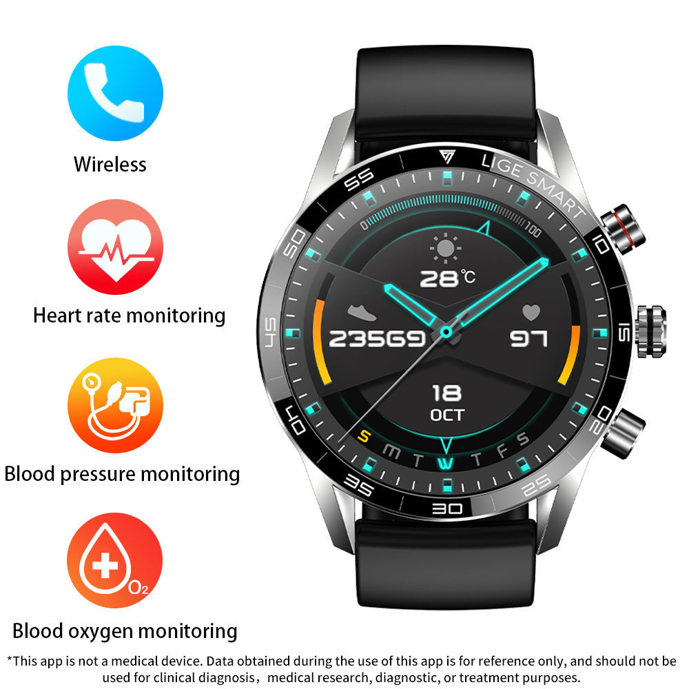 Smart Blood Pressure Heart Rate Bluetooth Watch
