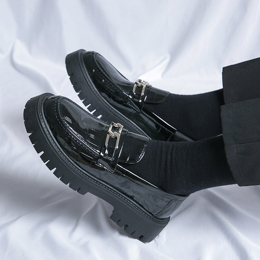 British Style Platform Big Head Workwear Leather Shoes