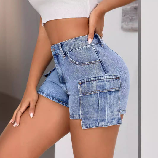 Ladie's Comfortable Slim Fit Denim Shorts