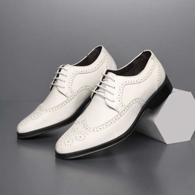 Men's Block Carved CasuLeather Shoes