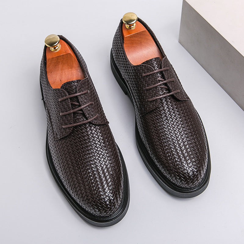 Woven Leather Men Shoes British Shoes