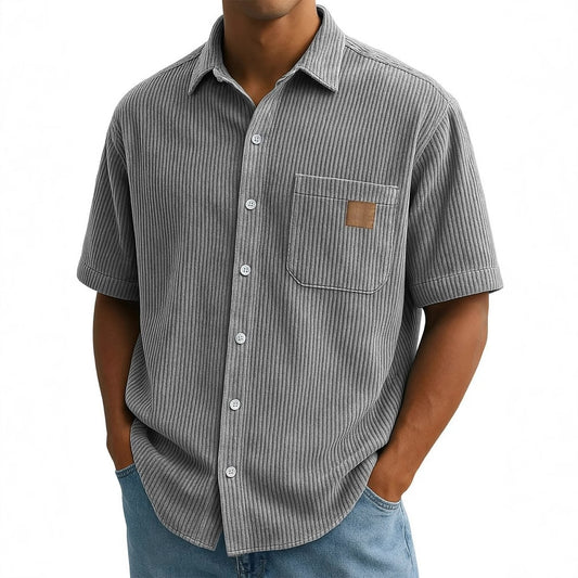 Versatile Leisure Leather Short Sleeve Shirt