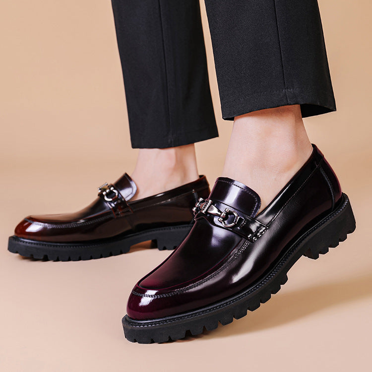 Japanese Leather Shoes Horse Street Buckle Gommino