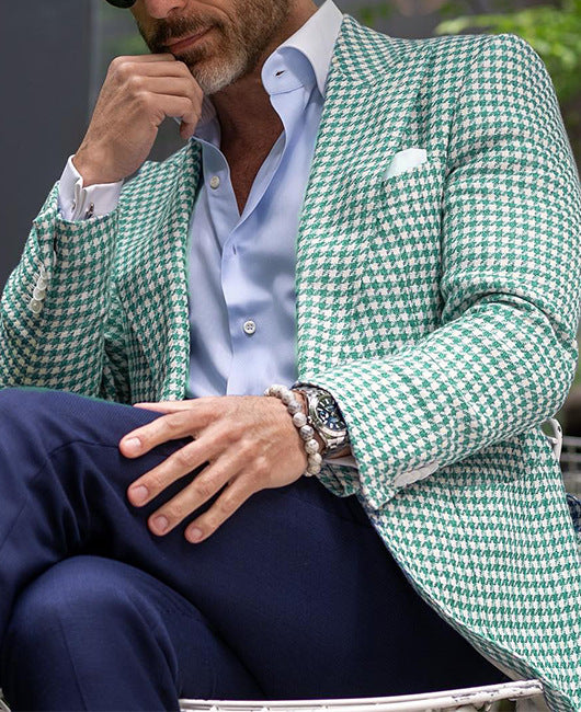 Elegant Men's Two-button Large Pocket Suit Jacket