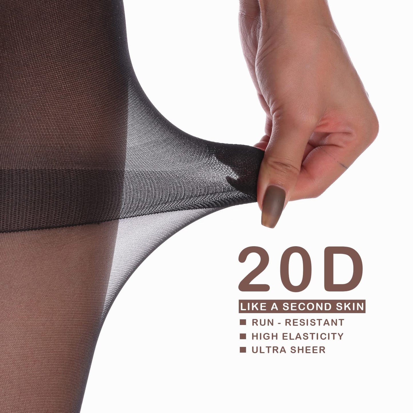 4 Pairs Ladie's Sheer Tights Pantyhose With Reinforced Toes