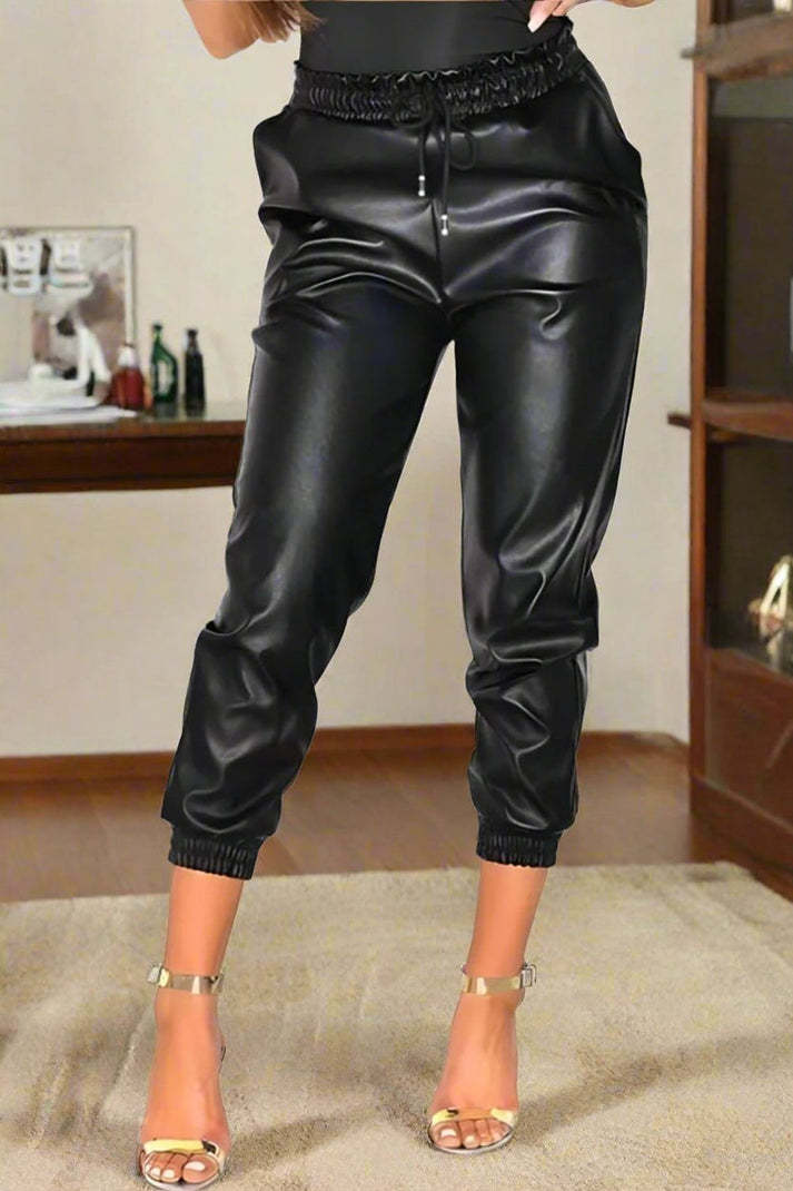 Wet Look Leather Pants