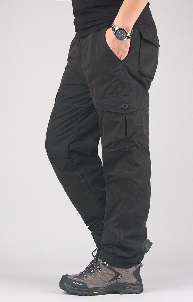 Men's Warm With Velvet Thick Overalls