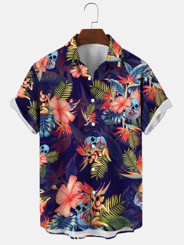 Summer Flower Pattern Seaside Shirt