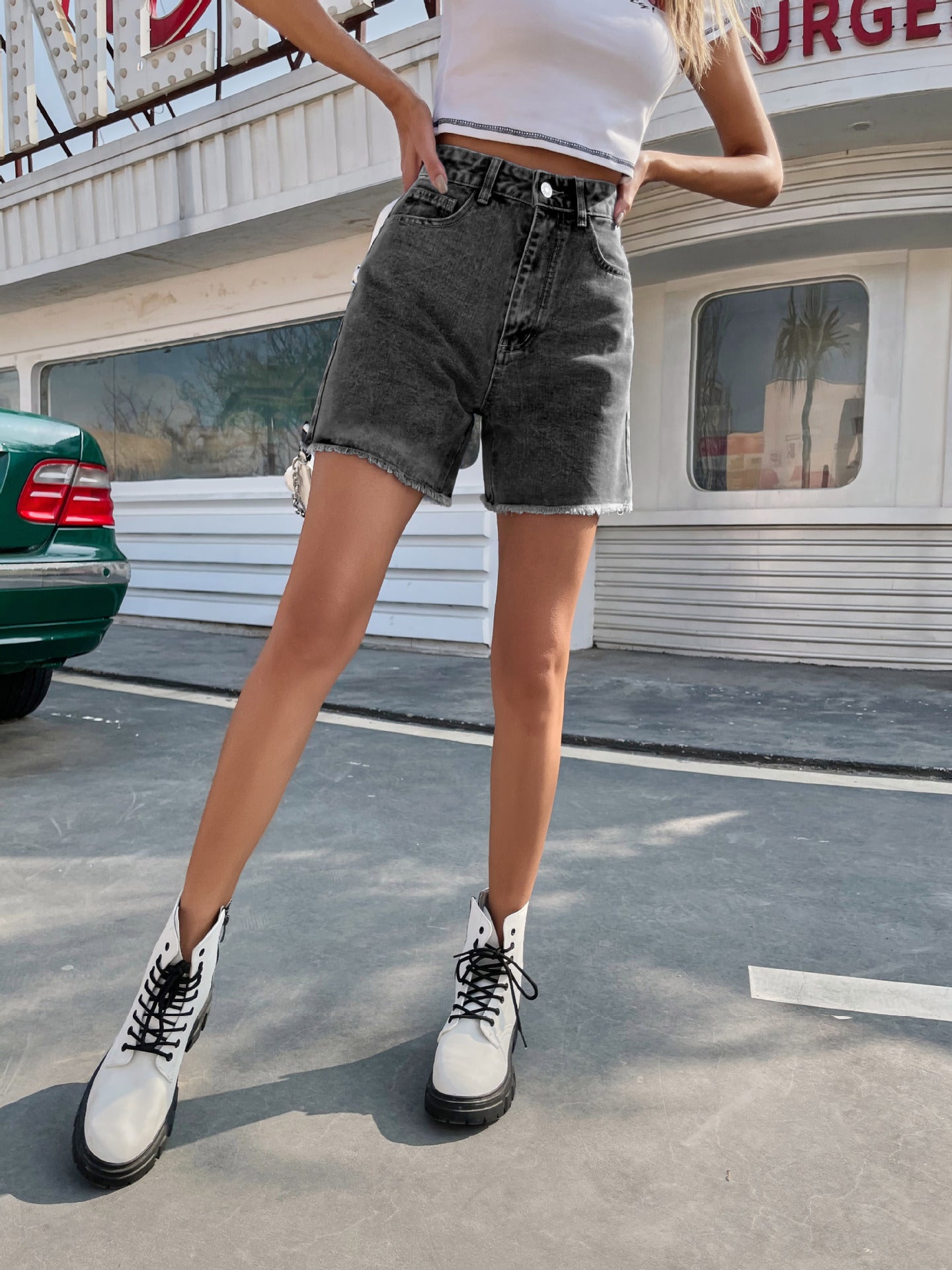 Women's High Waist Denim Shorts