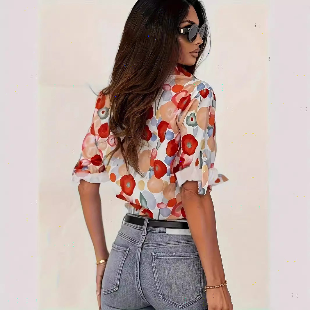 Long Sleeve Shirt Floral Top Gorgeous