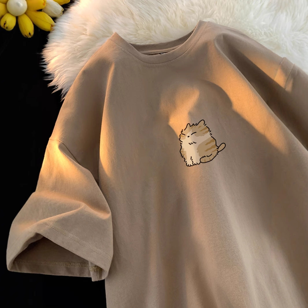 Versatile Loose Round Neck Half Sleeve