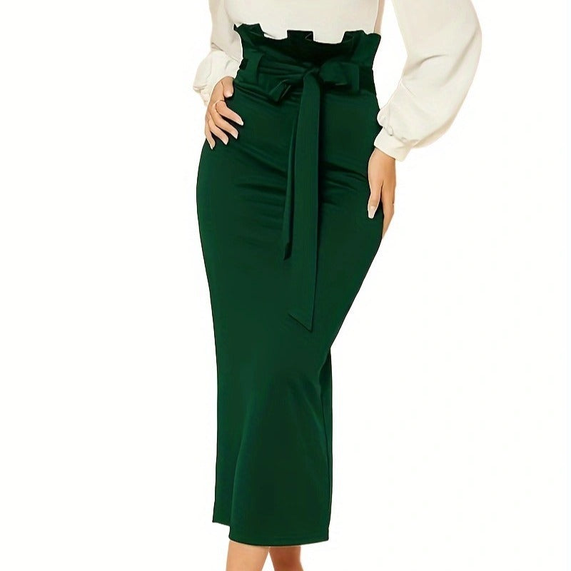 Ladies High Waist Slim Fit Bud Skirt