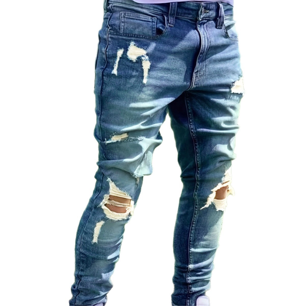 Men's Ripped Fashion Street Trend Style Jeans