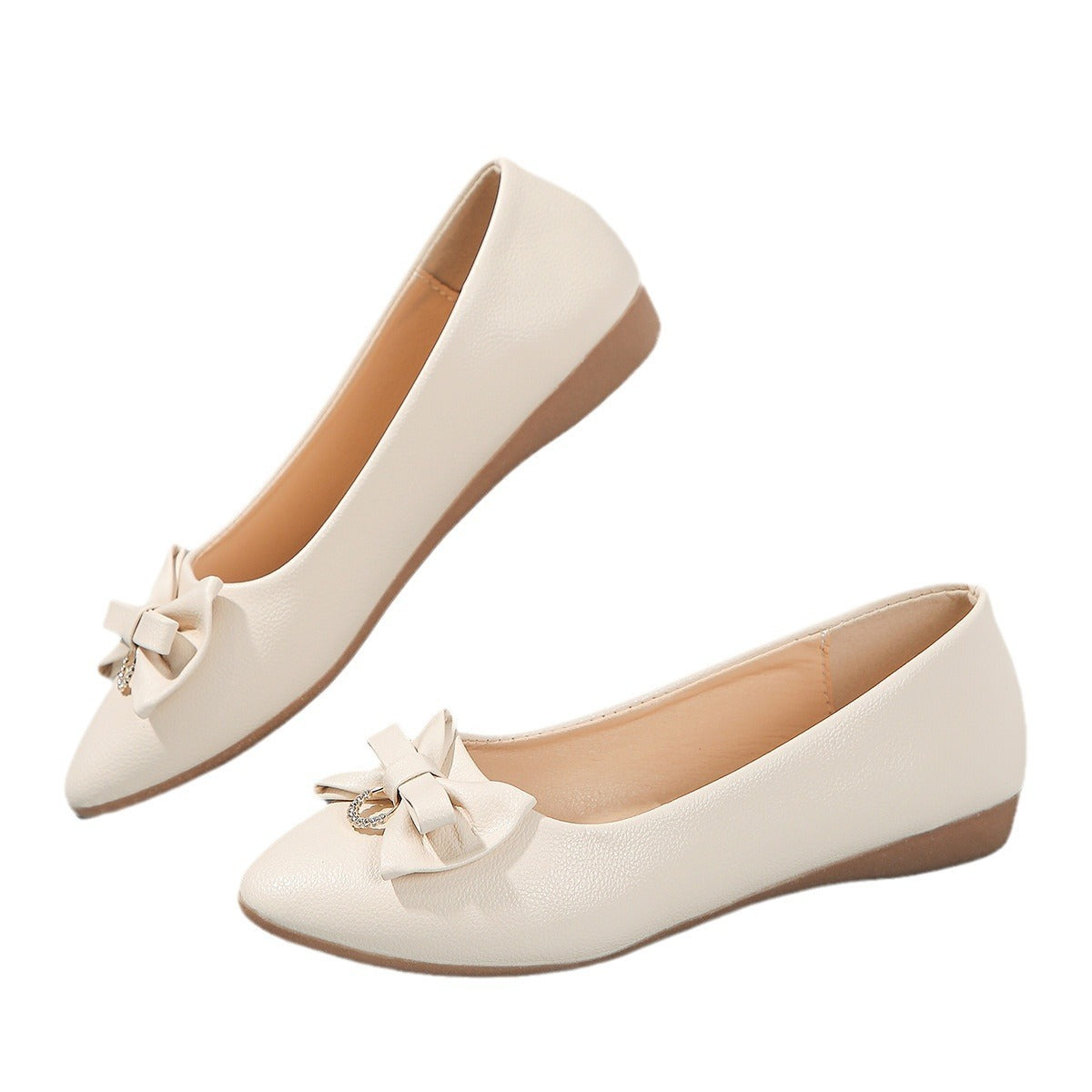 Flat Women's Shallow Mouth Bowknot Shoes
