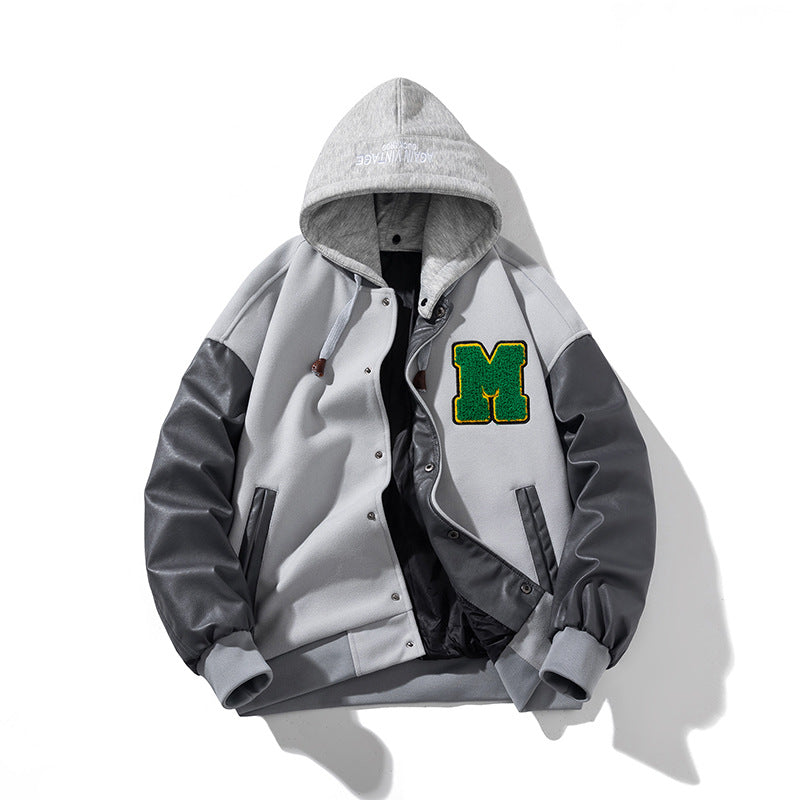 Men's Woolen Jacket Coat Hooded
