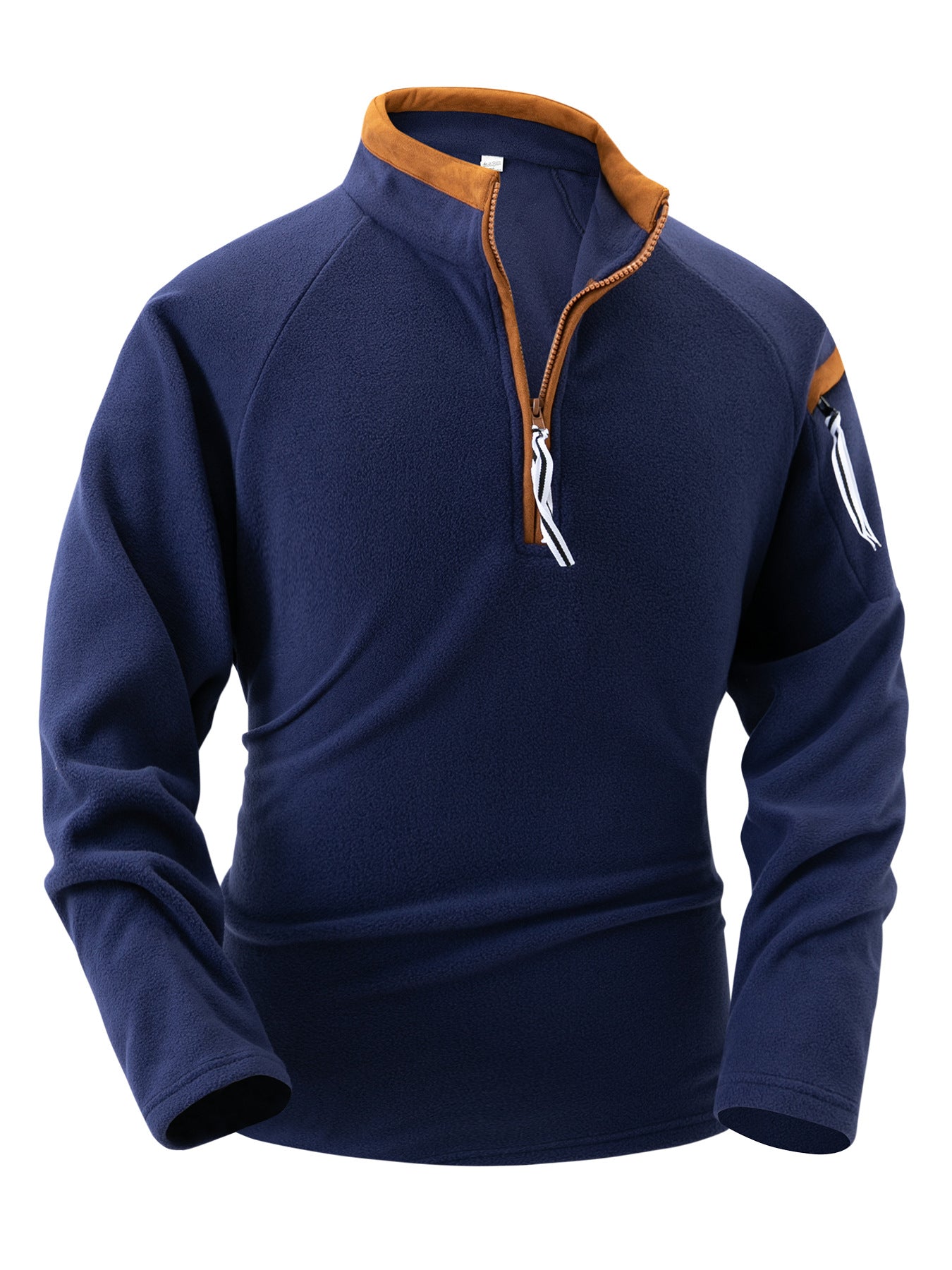 Men Stand Half Zip Long Sleeve Sweatshirts