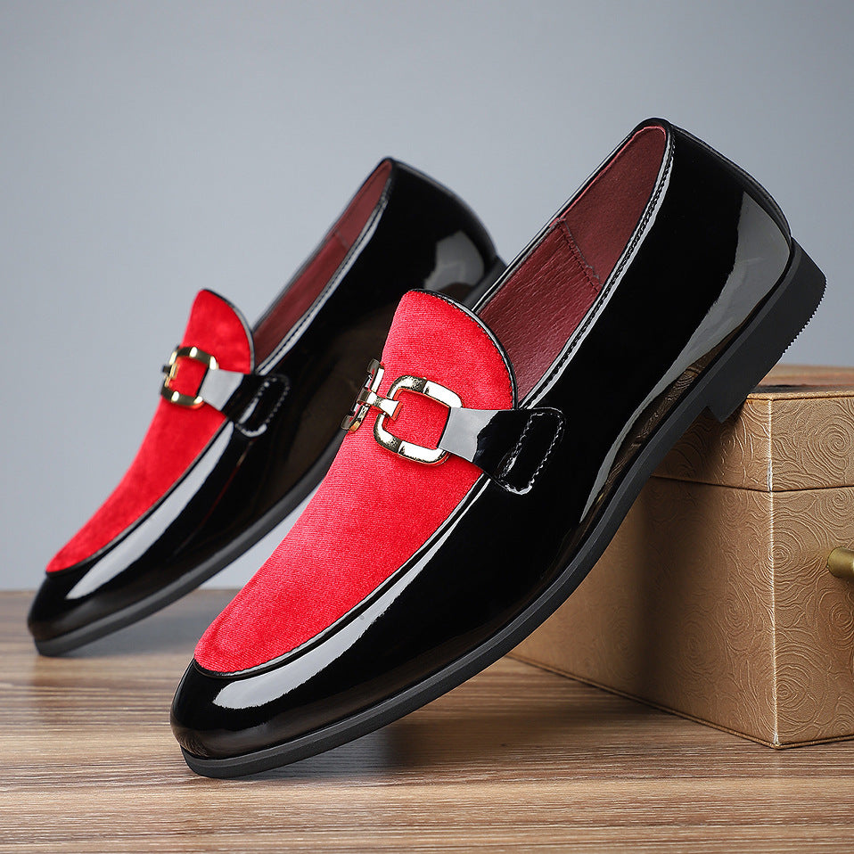 Glossy British Style Frosted Leather Men's Shoes