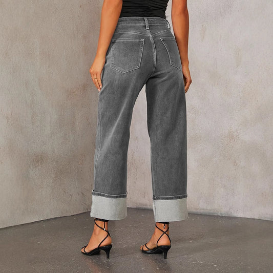 Retro Curling Straight Jeans
