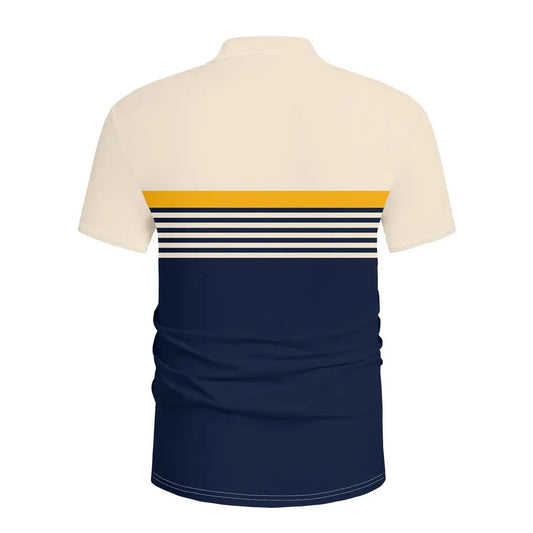 Men Striped Collar Golf T-Shirt