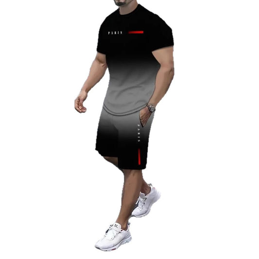 Men Short-sleeved Shorts T-shirt Suit