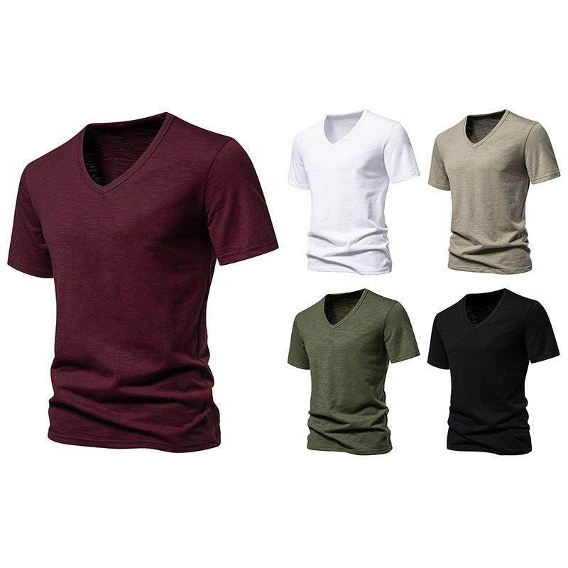 Men's Slub Cotton Bottoming T-Shirt