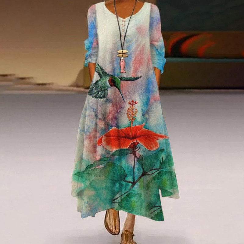 Women's Polyester Long Sleeve Dress