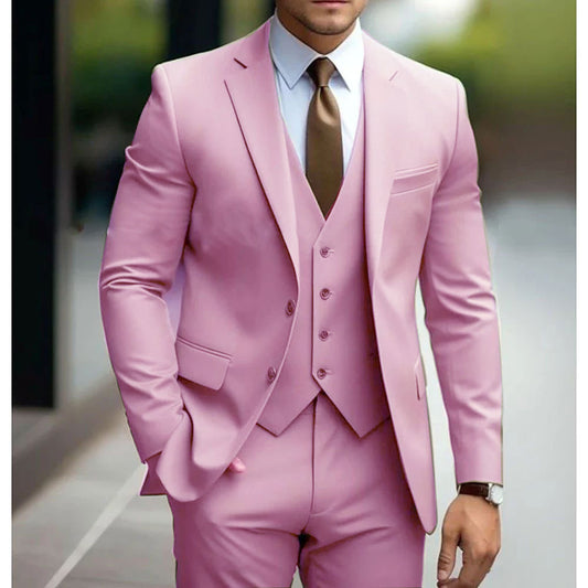 Three-piece Suit For Bridegroom Men's Wedding